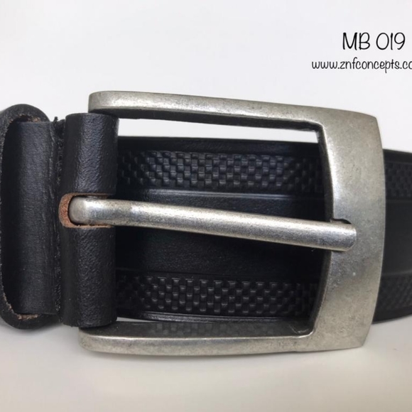 Genuine Leather Black embossed belt - Picture 4 of 6